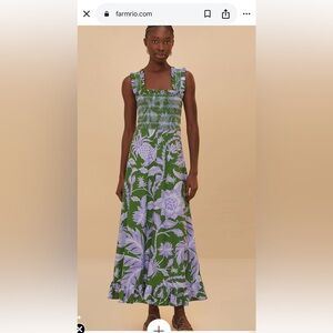 FARM Rio Vibrant Green and Purple Maxi Dress